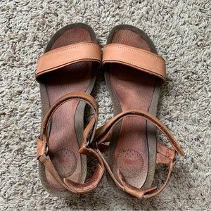 Teva Ysidro Stitch Cork Wedge Leather Strappy Sandals
